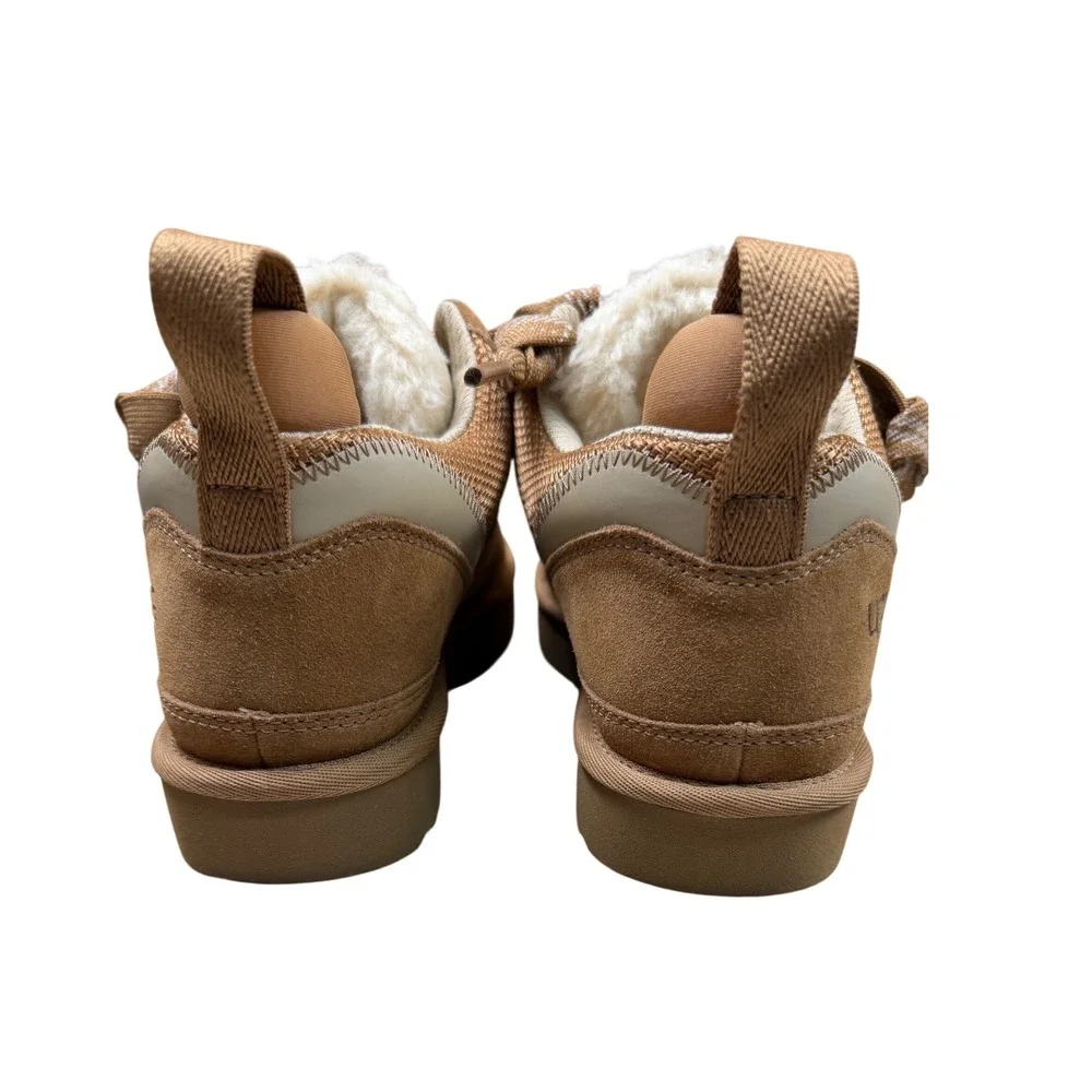 UGG Lowmel Sneaker Men Size 10 Chestnut Tan Suede Shearling Lined 1144032